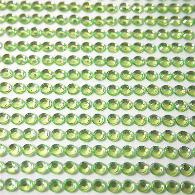 Self Adhesive Rhinestones 3 Sizes 4mm 6mm 8mm - 5 Sheets / 480pcs Green Emerald