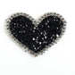 Hotfix Iron On Crystal Motif Pre-Made Black Heart Design