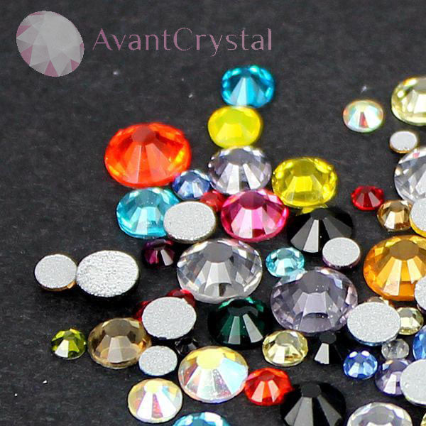 Assorted Sizes Mixed Colour Glass Rhinestone No-Hotfix AAA Grade