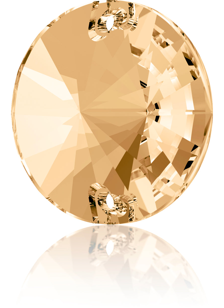 LT COLORADO TOPAZ RIVOLI SEW-ON SWAROVSKI® CRYSTAL 3200 FLAT BACK