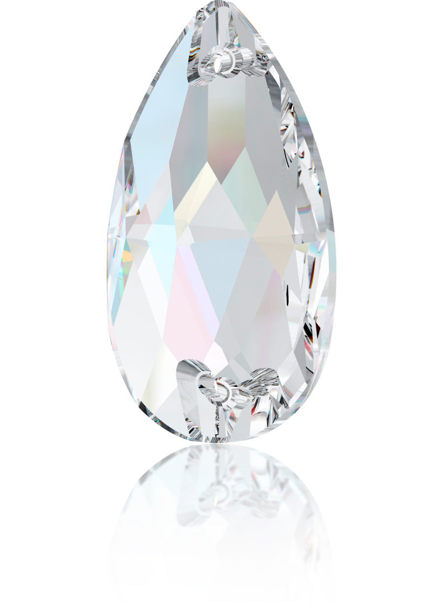 CRYSTAL AB DROP SEW-ON SWAROVSKI® CRYSTAL 3230 FLAT BACK