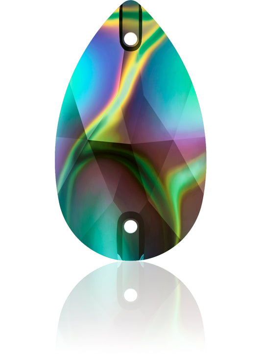 CRYSTAL RAINBOW DARK DROP SEW-ON SWAROVSKI® CRYSTAL 3230 FLAT BACK