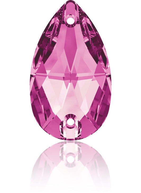 FUCHSIA DROP SEW-ON SWAROVSKI® CRYSTAL 3230 FLAT BACK