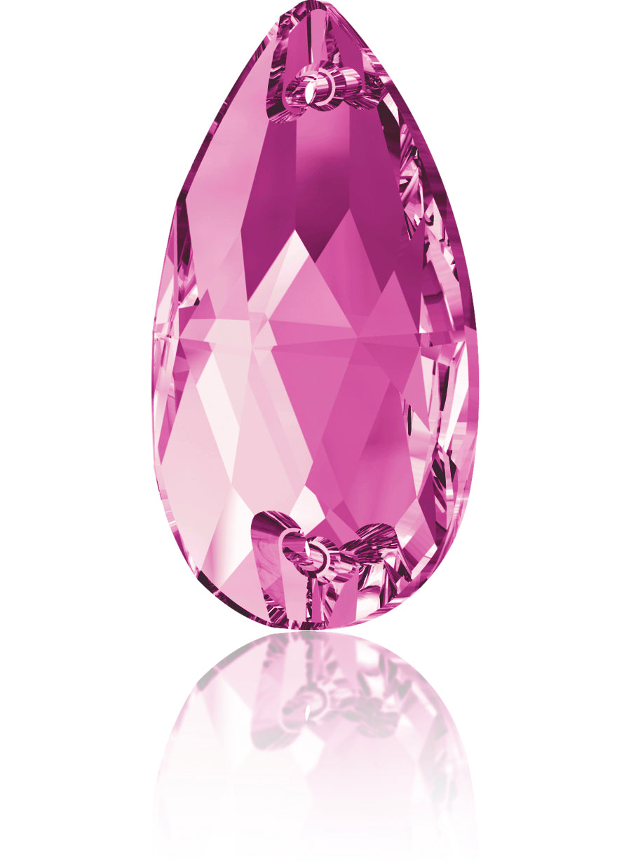 FUCHSIA DROP SEW-ON SWAROVSKI® CRYSTAL 3230 FLAT BACK
