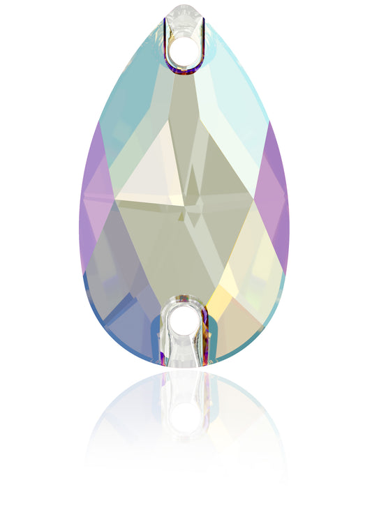 LT SAPPHIRE SHIMMER DROP SEW-ON SWAROVSKI® CRYSTAL 3230 FLAT BACK