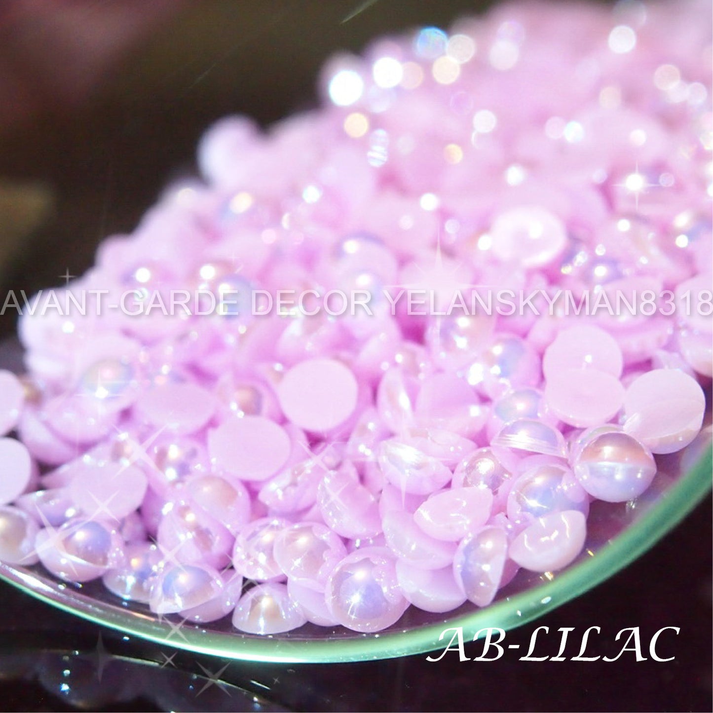 【AB】 FLAT BACKED HALF PEARLS - ASSORTED SIZE/COLOR NAIL ART CRAFT