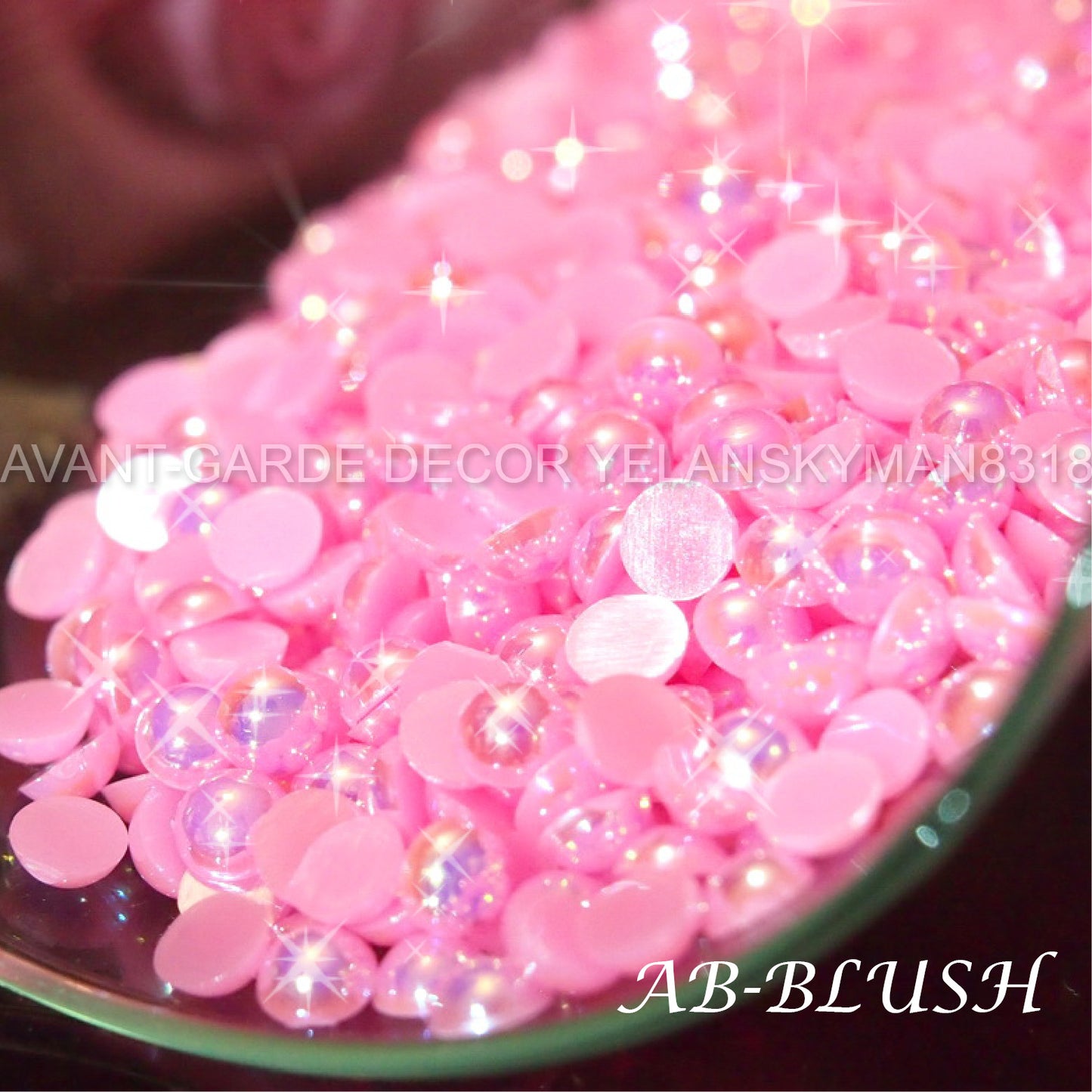 【AB】 FLAT BACKED HALF PEARLS - ASSORTED SIZE/COLOR NAIL ART CRAFT