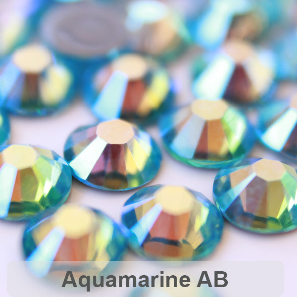 Glower® AB-Aquamarine Premium Hotfix Rhinestone Flat Back