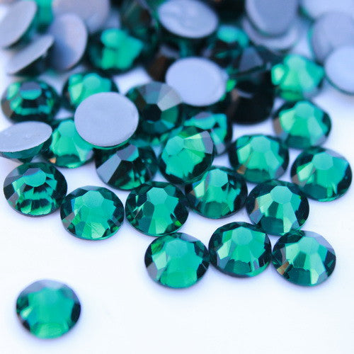 Glower® Blackish Green Premium Hotfix Rhinestone Flat Back