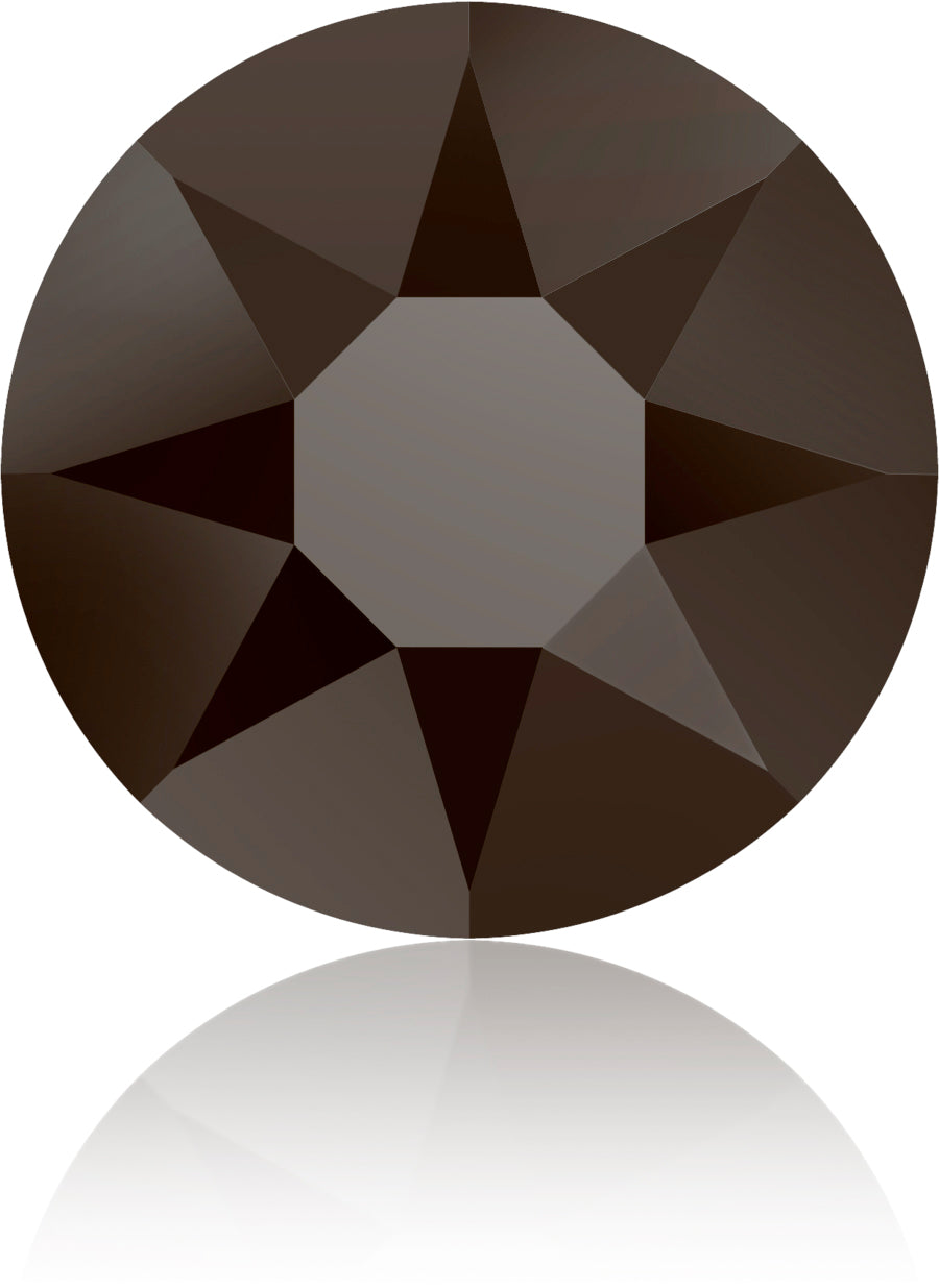 JET NUT (Brownish Black) HOTFIX SWAROVSKI® CRYSTAL XIRIUS ROSE 2078 FLAT BACK