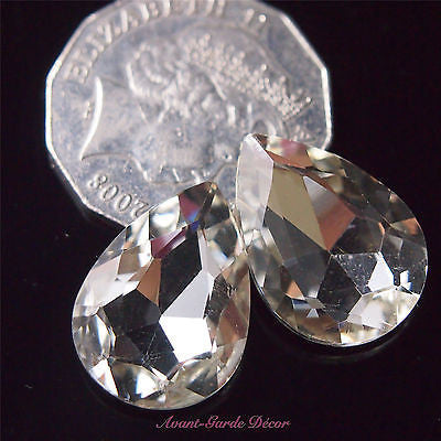 5pcs Clear Beveled Glass Rhinestones Centrepiece Crystal Gem Nail Art Craft