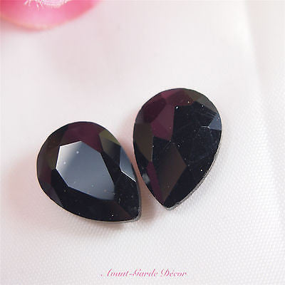 5pcs 13x18mm Coloured Beveled Glass Rhinestones