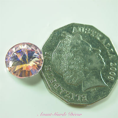 5pcs ABPink Diamante Teardrop Rivoli Beveled Glass Rhinestone Crystal
