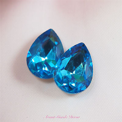 5pcs 13x18mm Coloured Beveled Glass Rhinestones