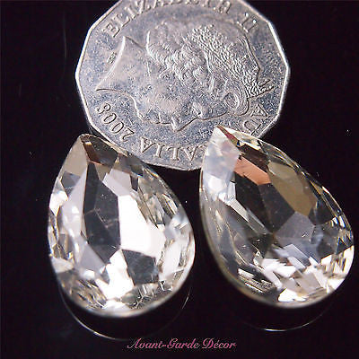 5pcs Clear Beveled Glass Rhinestones Centrepiece Crystal Gem Nail Art Craft