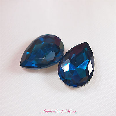 5pcs 13x18mm Coloured Beveled Glass Rhinestones