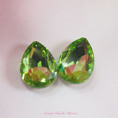 5pcs 13x18mm Coloured Beveled Glass Rhinestones