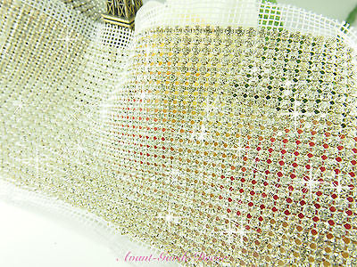 Rhinestone Mesh with Diamante, Hand Stitch Sewing Crystals Trim Wedding Craft