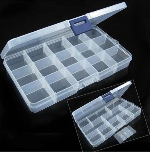 Box of 10 / 15 Grid for rhinestones, Empty Plastic Container (Modulable)