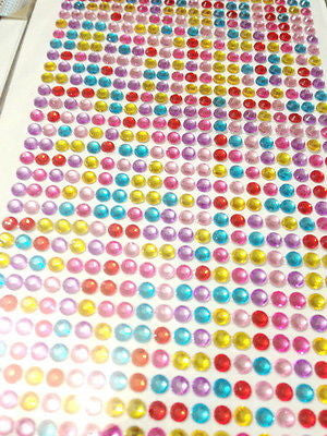 [504-1000pcs] 4-6mm Arcylic Rhinestone Gems Self Adhesive Sticker on Crystals