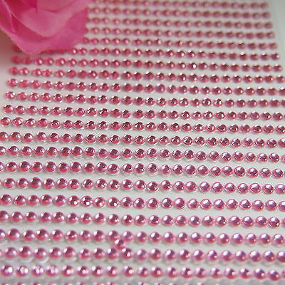 750pcs X 3mm Assorted Colours Rhinestone Gems Self Adhesive Stick on Crystals