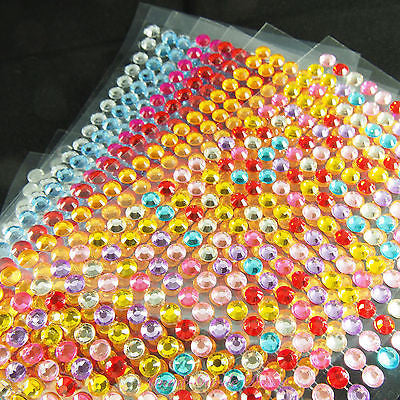 [504-1000pcs] 4-6mm Arcylic Rhinestone Gems Self Adhesive Sticker on Crystals