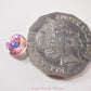 5pcs ABPink Diamante Teardrop Rivoli Beveled Glass Rhinestone Crystal