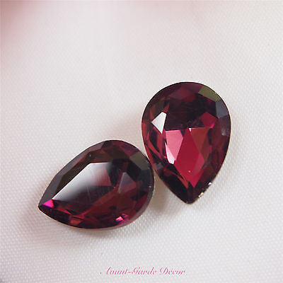 5pcs 13x18mm Coloured Beveled Glass Rhinestones