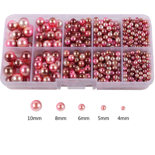 AB Red Round Pearl Beads