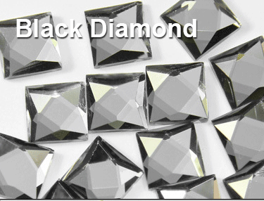 20PCS x 10MM SQUARE GLASS DIAMOND FLAT BACK NON-HOTFIX